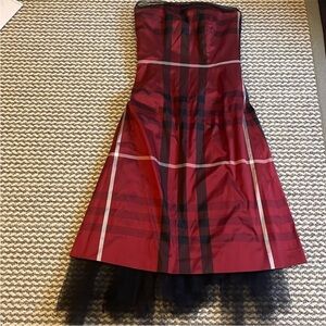 Burberry Red and Black Plaid Dress